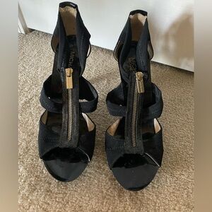 Micheal Kors Zip up Black Heels